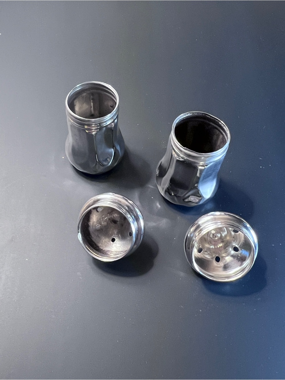 Vintage-Style Sterling Silver Salt and Pepper Shakers - Picture 6 of 8